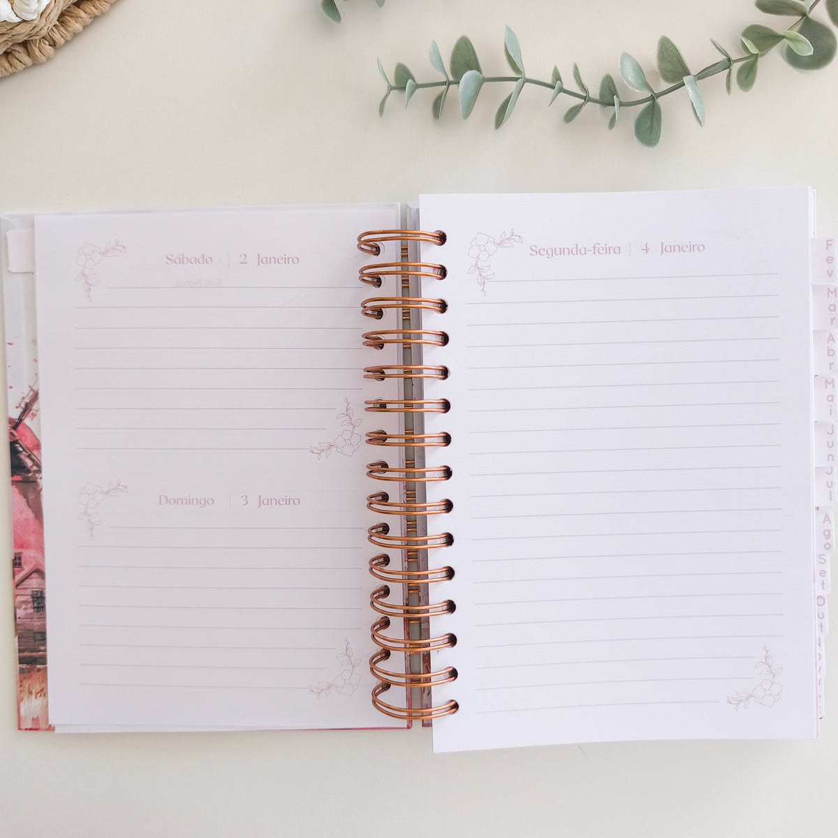 Agenda Diária com separadores