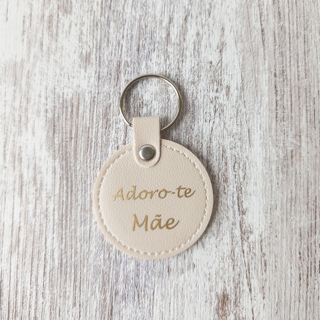 Porta-chaves em Couro Personalizado Redondo