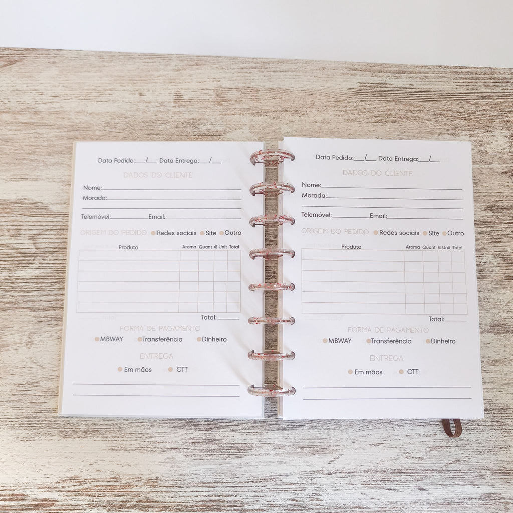 Caderno de Encomendas - Argolas
